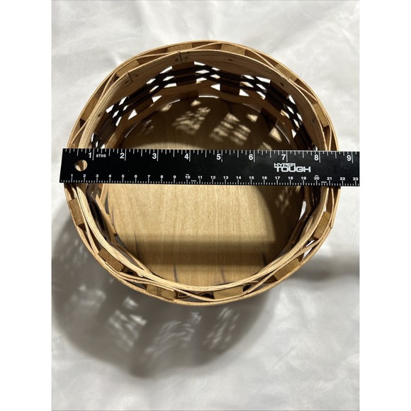 Lazy Susan Amish Handmade Wood Basket Weave Solid Wood Base 9" Diameter - Picture 5 of 7